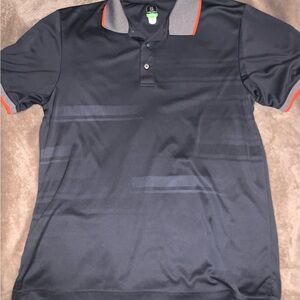 PGA Tour Men's Gray Polo Shirt with Orange Accents